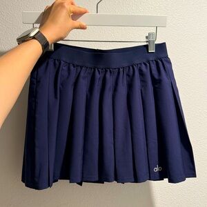 Alo Varisty Tennis Skirt—Navy